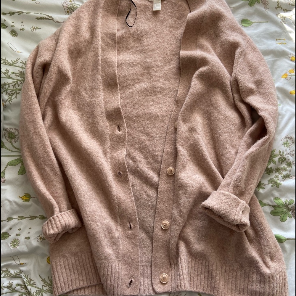 H&M oversized blush cardigan